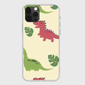 Чехол для iPhone 12 Pro с принтом Динозаврики , силикон | область печати: задняя сторона чехла, без боковых панелей | dinosaurs | динозавр | динозавры | животные | игрушки | мульт динозавры | мультяшки динозавры | тиранозавр