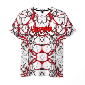 Мужская футболка 3D с принтом Нервы , 100% полиэфир | прямой крой, круглый вырез горловины, длина до линии бедер | 