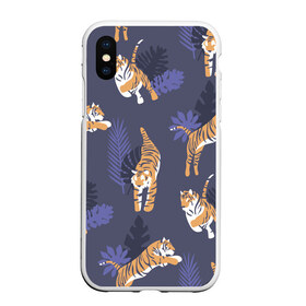 Чехол для iPhone XS Max матовый с принтом Тигриный прайд , Силикон | Область печати: задняя сторона чехла, без боковых панелей | lion | tiger | гепард | дикие кошки | животные | кот | кошки | лев | пантера | тигр | тигры
