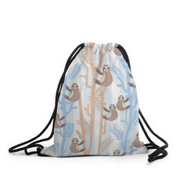 Рюкзак-мешок 3D с принтом Ленивец стайл , 100% полиэстер | плотность ткани — 200 г/м2, размер — 35 х 45 см; лямки — толстые шнурки, застежка на шнуровке, без карманов и подкладки | животные | ленивец
