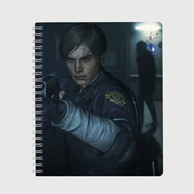 Тетрадь с принтом Resident Evil 2 Remake , 100% бумага | 48 листов, плотность листов — 60 г/м2, плотность картонной обложки — 250 г/м2. Листы скреплены сбоку удобной пружинной спиралью. Уголки страниц и обложки скругленные. Цвет линий — светло-серый
 | resident evil | resident evil 2 remake | зомби | персонаж