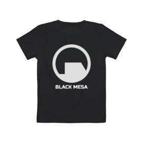 Детская футболка хлопок с принтом Black Mesa , 100% хлопок | круглый вырез горловины, полуприлегающий силуэт, длина до линии бедер | Тематика изображения на принте: alyx | black mesa | half life | half life 2 | халф лайф