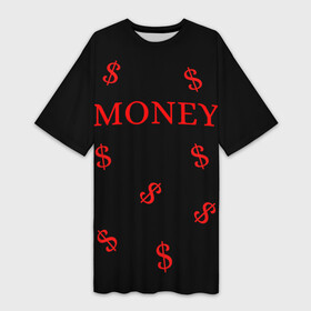 Платье-футболка 3D с принтом Money ,  |  | money | деньги | доллары.