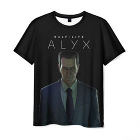 Мужская футболка 3D с принтом Half-Life Alyx , 100% полиэфир | прямой крой, круглый вырез горловины, длина до линии бедер | alyx | g man | gordon freeman | half life | valve | vr | аликс | валв | гордон фриман | джи мэн | халф лаййф