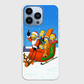 Чехол для iPhone 13 Pro с принтом Simpsons New Year ,  |  | Тематика изображения на принте: bart | christmas | family | homer | lisa | maggie | marge | new | santa | simpson | simpsons | snow | thesimpsons | xmas | year | барт | гомер | лиза | мардж | мегги | санта | семья | симпсоны