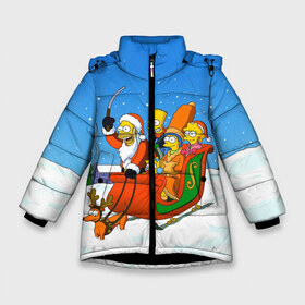 Зимняя куртка для девочек 3D с принтом Simpsons New Year , ткань верха — 100% полиэстер; подклад — 100% полиэстер, утеплитель — 100% полиэстер. | длина ниже бедра, удлиненная спинка, воротник стойка и отстегивающийся капюшон. Есть боковые карманы с листочкой на кнопках, утяжки по низу изделия и внутренний карман на молнии. 

Предусмотрены светоотражающий принт на спинке, радужный светоотражающий элемент на пуллере молнии и на резинке для утяжки. | bart | christmas | family | homer | lisa | maggie | marge | new | santa | simpson | simpsons | snow | thesimpsons | xmas | year | барт | гомер | лиза | мардж | мегги | санта | семья | симпсоны