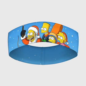 Повязка на голову 3D с принтом Simpsons New Year ,  |  | bart | christmas | family | homer | lisa | maggie | marge | new | santa | simpson | simpsons | snow | thesimpsons | xmas | year | барт | гомер | лиза | мардж | мегги | санта | семья | симпсоны