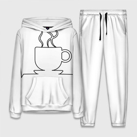 Женский костюм 3D (с толстовкой) с принтом Чашечку кофе ,  |  | бариста | бармен | вкус | кардиограмма | кофе | кофеман | напиток | подача | профессия | хобби | чашка