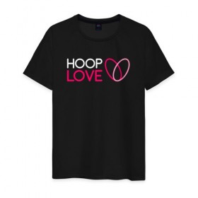 Мужская футболка хлопок с принтом Hoop Love logo white , 100% хлопок | прямой крой, круглый вырез горловины, длина до линии бедер, слегка спущенное плечо. | fire show | hoop | hoop dance | hooping | hula hoop | обруч | огненное шоу | танец с обручем | хула хуп | хулахуп