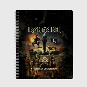 Тетрадь с принтом Iron Maiden , 100% бумага | 48 листов, плотность листов — 60 г/м2, плотность картонной обложки — 250 г/м2. Листы скреплены сбоку удобной пружинной спиралью. Уголки страниц и обложки скругленные. Цвет линий — светло-серый
 | heavy metal | iron maiden | metal | айрон мейден | группы | метал | музыка | рок | хеви метал