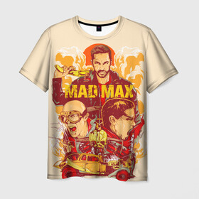 Мужская футболка 3D с принтом Безумный Макс , 100% полиэфир | прямой крой, круглый вырез горловины, длина до линии бедер | Тематика изображения на принте: mad max. боевик | байкер | бандит | постапокалипсис | пустыня