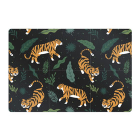 Магнитный плакат 3Х2 с принтом Тропический тигр , Полимерный материал с магнитным слоем | 6 деталей размером 9*9 см | tiger | гепард | дикие кошки | животные | кот | кошки | пантера | тигр | тигры