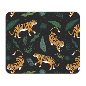 Коврик для мышки прямоугольный с принтом Тропический тигр , натуральный каучук | размер 230 х 185 мм; запечатка лицевой стороны | tiger | гепард | дикие кошки | животные | кот | кошки | пантера | тигр | тигры
