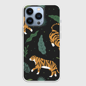 Чехол для iPhone 13 Pro с принтом Тропический тигр ,  |  | tiger | гепард | дикие кошки | животные | кот | кошки | пантера | тигр | тигры