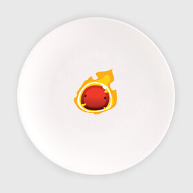 Тарелка с принтом Огненный слайм-мини версия , фарфор | диаметр - 210 мм
диаметр для нанесения принта - 120 мм | Тематика изображения на принте: slime rancher