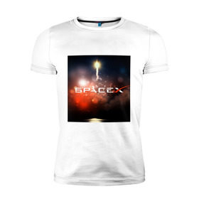 Мужская футболка премиум с принтом Elon Musk - SpaceX , 92% хлопок, 8% лайкра | приталенный силуэт, круглый вырез ворота, длина до линии бедра, короткий рукав | 