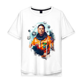 Мужская футболка хлопок Oversize с принтом Elon Mask , 100% хлопок | свободный крой, круглый ворот, “спинка” длиннее передней части | spacex | илон | илонмаск | космос | маск | ракета | тесла