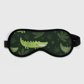 Маска для сна 3D с принтом Милый крокодил , внешний слой — 100% полиэфир, внутренний слой — 100% хлопок, между ними — поролон |  | Тематика изображения на принте: аллигатор | для детей | животные | крокодил