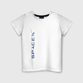 Детская футболка хлопок с принтом SPACEX - ИЛОН МАСК. , 100% хлопок | круглый вырез горловины, полуприлегающий силуэт, длина до линии бедер | elon musk | spacex | американский предприниматель | изобретатель | илон маск | инвестор | инженер