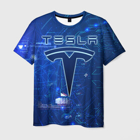 Мужская футболка 3D с принтом Tesla , 100% полиэфир | прямой крой, круглый вырез горловины, длина до линии бедер | cybertruck | elon reeve musk | model 3 | pickup | tech | technology | tesla | грузовик | илон маск | кибер | моторс | пикап | тесла