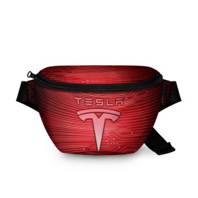 Поясная сумка 3D с принтом Tesla , 100% полиэстер | плотная ткань, ремень с регулируемой длиной, внутри несколько карманов для мелочей, основное отделение и карман с обратной стороны сумки застегиваются на молнию | 