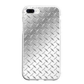 Чехол для iPhone 7Plus/8 Plus матовый с принтом Рифлёный металл , Силикон | Область печати: задняя сторона чехла, без боковых панелей | металл рифлёный железо блеск текстура