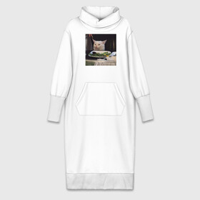 Платье удлиненное хлопок с принтом мемная картинка с котом ,  |  | кот | котэ | кошка | мем | прикол | фотография