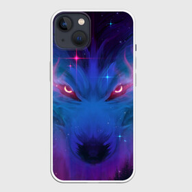 Чехол для iPhone 13 с принтом Звездный волк ,  |  | взгляд | волк | волки | волчица | животное | звезды | зверь | космос