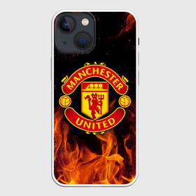 Чехол для iPhone 13 mini с принтом МАНЧЕСТЕР ЮНАЙТЕД | FCMU | MANCHESTER UNITED ,  |  | Тематика изображения на принте: fc | fcmu | football | football club | manchester united | red devils | sport | красные дьяволы | манчестер юнайтед | спорт | фк | фкмю | футбол | футбольный клуб