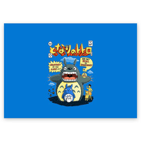 Поздравительная открытка с принтом My Neighbor Totoro заяц на синем , 100% бумага | плотность бумаги 280 г/м2, матовая, на обратной стороне линовка и место для марки
 | anime | hayao miyazaki | japanese | meme | miyazaki | piano | studio ghibli | tokyo | totoro | гибли | котобус | мой | сосед | сусуватари | тонари | тоторо | хаяо миядзаки