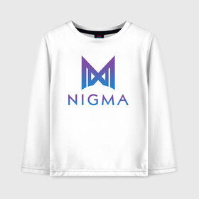 Детский лонгслив хлопок с принтом Nigma esports , 100% хлопок | круглый вырез горловины, полуприлегающий силуэт, длина до линии бедер | Тематика изображения на принте: gh | kuroky | mind_control | miracle | nigma | w33 | виха | гх | джиейч | дота | дота 2 | игра | интернешнл | киберспорт | куро | майнд контрол | миракл | нигма