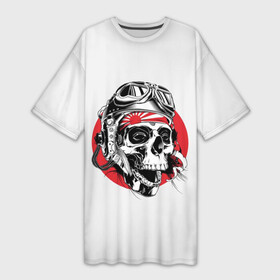 Платье-футболка 3D с принтом Череп ,  |  | skull | камикадзе | кости | очки | череп