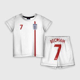 Детский костюм с шортами 3D с принтом Дэвид Бекхэм Англия Ретро ,  |  | bekkhem | champions | devid | devid bekkhem | football | soccer | uefa | world cup | англия | бекхэм | дэвид | дэвид бекхэм | ретро | сборная англии | форма | формы | футбол