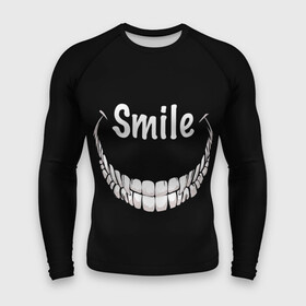 Мужской рашгард 3D с принтом Smile ,  |  | Тематика изображения на принте: smile | words | зубы | надпись | улыбка