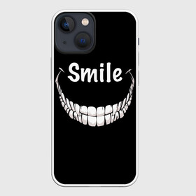 Чехол для iPhone 13 mini с принтом Smile ,  |  | Тематика изображения на принте: smile | words | зубы | надпись | улыбка