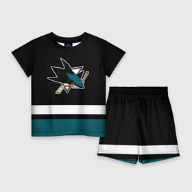 Детский костюм с шортами 3D с принтом Сан Хосе Шаркс ,  |  | hockey | nhl | san jose | san jose sharks | sharks | usa | нхл | сан хосе | сан хосе шаркс | спорт | сша | хоккей | шайба | шаркс