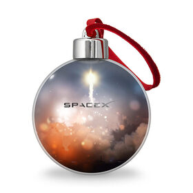 Ёлочный шар с принтом SpaceX 3D , Пластик | Диаметр: 77 мм | elon musk | spacex | илон маск