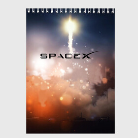Скетчбук с принтом SpaceX 3D , 100% бумага
 | 48 листов, плотность листов — 100 г/м2, плотность картонной обложки — 250 г/м2. Листы скреплены сверху удобной пружинной спиралью | elon musk | spacex | илон маск