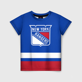 Детская футболка 3D с принтом Нью-Йорк Рейнджерс НХЛ , 100% гипоаллергенный полиэфир | прямой крой, круглый вырез горловины, длина до линии бедер, чуть спущенное плечо, ткань немного тянется | hockey | new york | new york rangers | nhl | rangers | usa | нхл | нью йорк | нью йорк рейнджерс | рейнджерс | спорт | сша | хоккей | шайба
