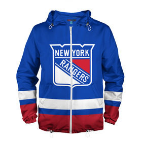 Мужская ветровка 3D с принтом Нью-Йорк Рейнджерс НХЛ , 100% полиэстер | подол и капюшон оформлены резинкой с фиксаторами, два кармана без застежек по бокам, один потайной карман на груди | Тематика изображения на принте: hockey | new york | new york rangers | nhl | rangers | usa | нхл | нью йорк | нью йорк рейнджерс | рейнджерс | спорт | сша | хоккей | шайба