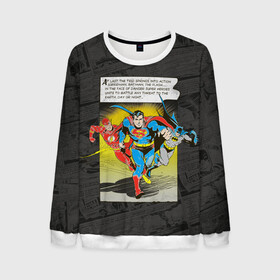 Мужской свитшот 3D с принтом Flash, Batman, Superman , 100% полиэстер с мягким внутренним слоем | круглый вырез горловины, мягкая резинка на манжетах и поясе, свободная посадка по фигуре | batman | bruce wayne | dc comics | flash | justice league | superhero | superman | бэтмен | лига справедливости | супермен | флэш