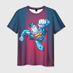 Мужская футболка 3D с принтом Superman , 100% полиэфир | прямой крой, круглый вырез горловины, длина до линии бедер | clark kent | dc comics | justice league | shtatjl | superhero | superman | лига справедливости | супермен