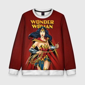 Детский свитшот 3D с принтом Wonder Woman , 100% полиэстер | свободная посадка, прямой крой, мягкая тканевая резинка на рукавах и понизу свитшота | dc comics | justice league | shtatjl | superhero | wonder woman | лига справедливости | чудо женщина