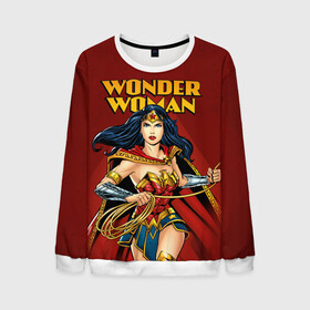 Мужской свитшот 3D с принтом Wonder Woman , 100% полиэстер с мягким внутренним слоем | круглый вырез горловины, мягкая резинка на манжетах и поясе, свободная посадка по фигуре | dc comics | justice league | shtatjl | superhero | wonder woman | лига справедливости | чудо женщина