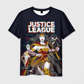 Мужская футболка 3D с принтом Justice League , 100% полиэфир | прямой крой, круглый вырез горловины, длина до линии бедер | batman | bruce wayne | dc comics | justice league | shtatjl | superhero | the flash | wonder woman | бэтмен | лига справедливости | флэш | чудо женщина