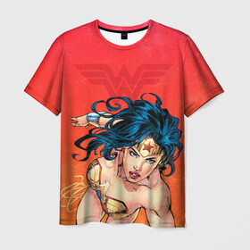 Мужская футболка 3D с принтом Wonder Woman , 100% полиэфир | прямой крой, круглый вырез горловины, длина до линии бедер | dc comics | diana prince | justice league | shtatjl | superhero | wonder woman | диана принс | лига справедливости | чудо женщина