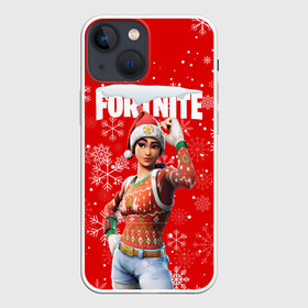 Чехол для iPhone 13 mini с принтом FORTNITE НОВОГОДНИЙ. ,  |  | Тематика изображения на принте: 2020 | christmas | fortnite | snow | winter | winter is coming | зима близко | игра | новогодний | новый год | новый год 2020 | персонаж | снег | снежинки | фортнайт | фортнайт новогодний