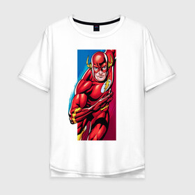 Мужская футболка хлопок Oversize с принтом Flash, Justice League , 100% хлопок | свободный крой, круглый ворот, “спинка” длиннее передней части | dc comics | flash | justice league | superhero | лига справедливости | флэш