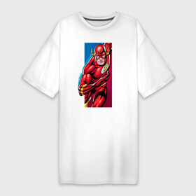 Платье-футболка хлопок с принтом Flash, Justice League ,  |  | dc comics | flash | justice league | superhero | лига справедливости | флэш
