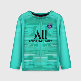 Детский лонгслив 3D с принтом Navas GK away 19-20 , 100% полиэстер | длинные рукава, круглый вырез горловины, полуприлегающий силуэт
 | Тематика изображения на принте: champions | france | jordan | league | navas | paris | psg | лига чемпионов | навас | париж | псж